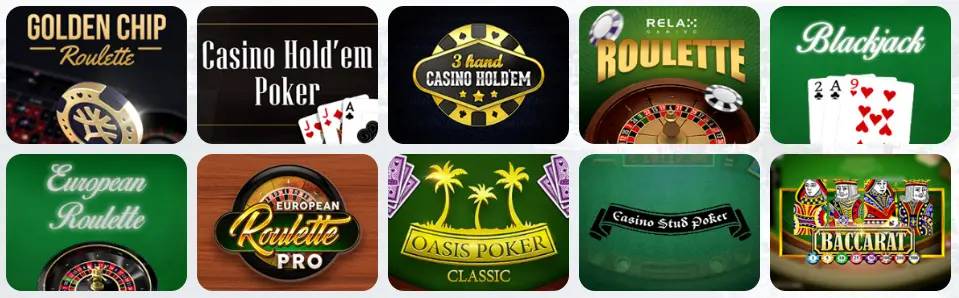 Table games at LUCKY BLOCK CASINO
