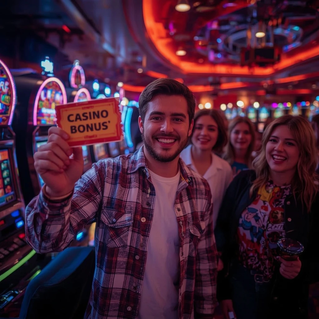 a person with a casino bonus LUCKY BLOCK