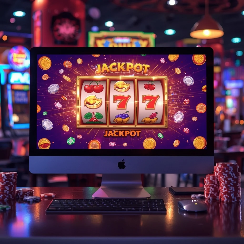 slots on monitor LUCKY BLOCK CASINO