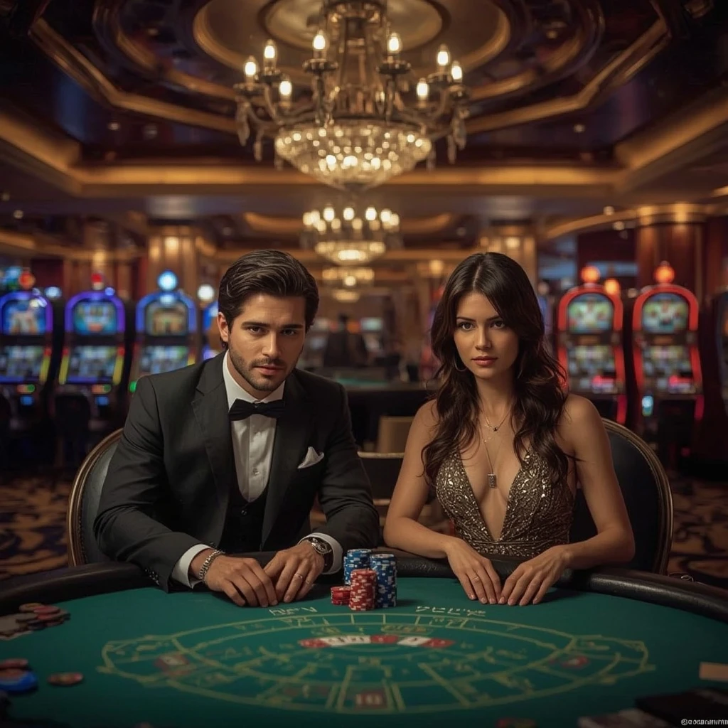 Two poker players at LUCKY BLOCK CASINO in India